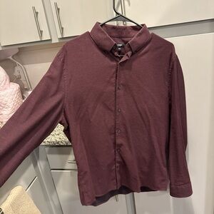 Express Men’s Large Burgundy Button-Up Shirt